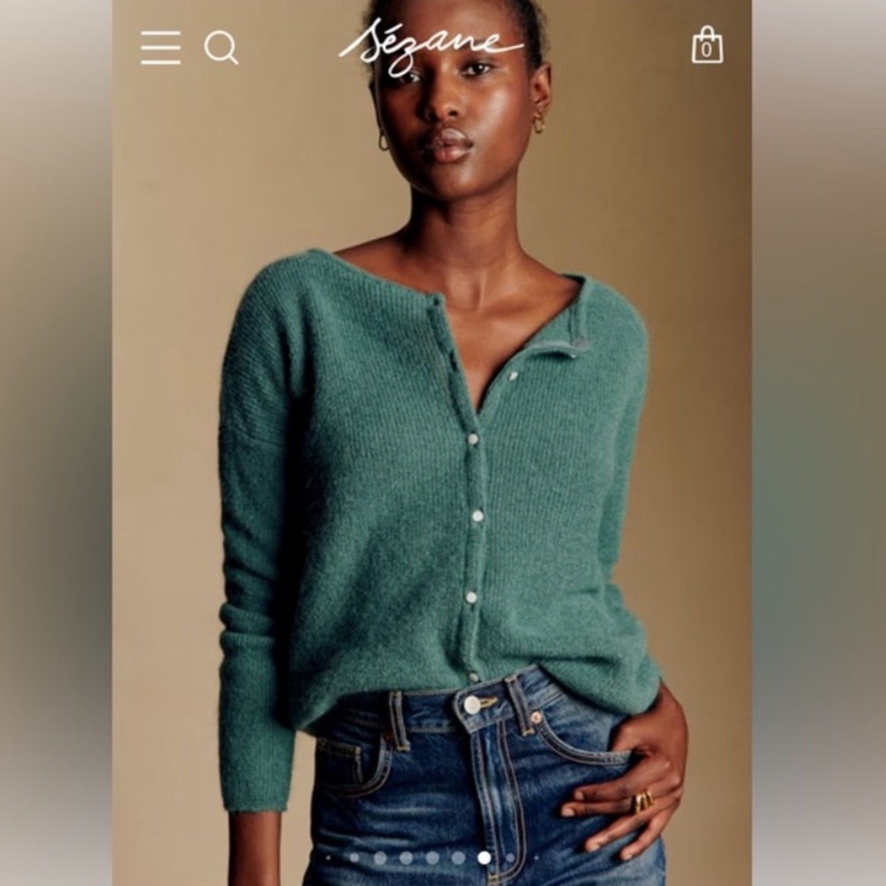 Sezane sage Gaspard Cardigan, NWT, XS